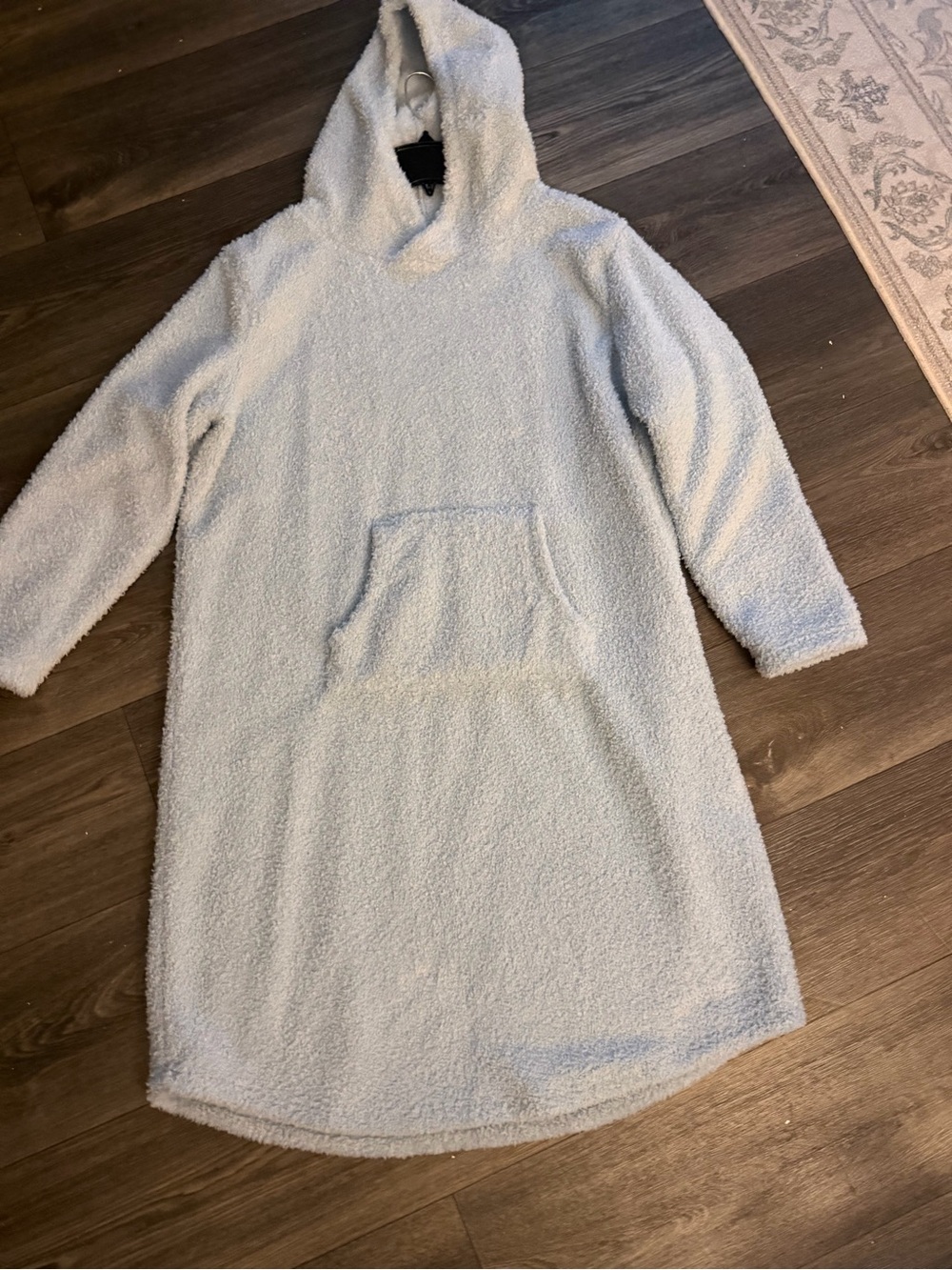 Serra Light Blue Hooded Sherpa Sweater Dress